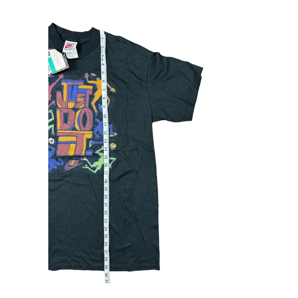 Nike T-shirt Kids XL Black NEW 90s Vintage Just Do It Graphic USA Made NOS